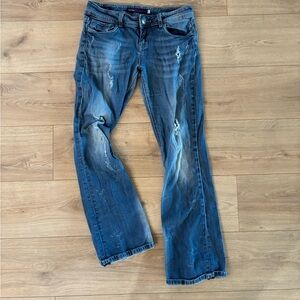 Vigoss Blue Distressed Bootcut Jeans